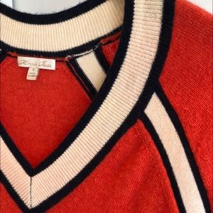 Minnie Rose Mr Raglan Sweater in Poppy Combo